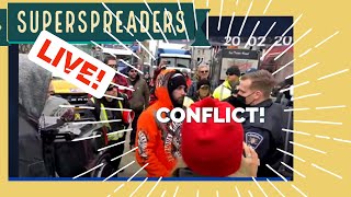 Clip thumbnail: Police warn protester to stop playing music or else incur a $1600 fine